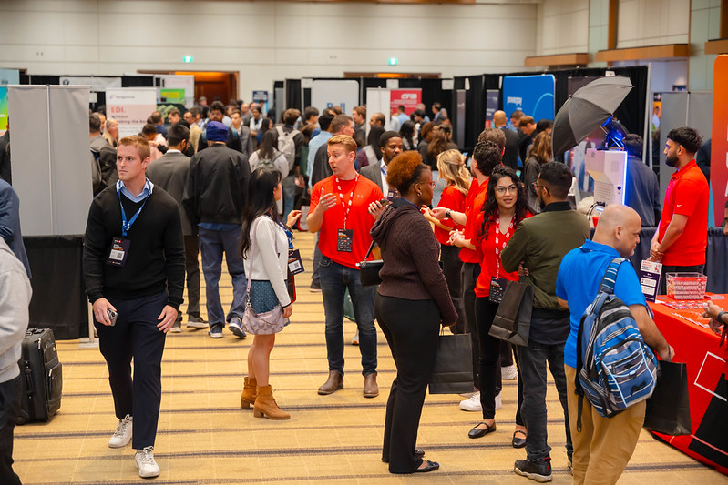 Attendees on the Show exhibit floor